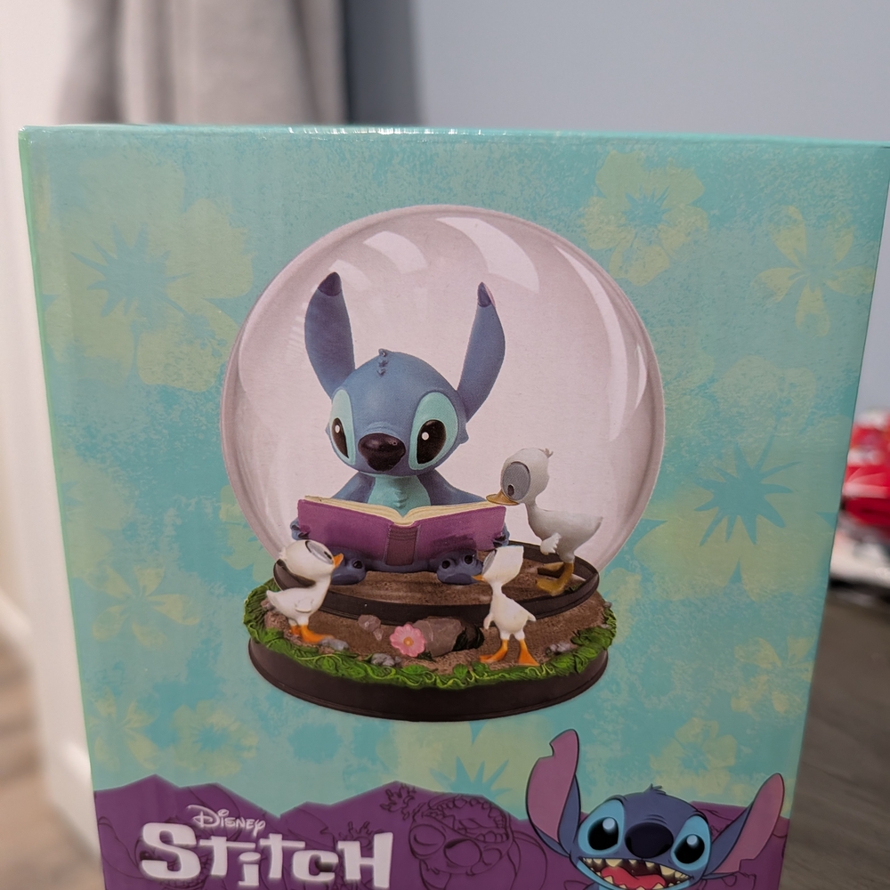 Disney Stitch with Book and Ducks Figurine - Blue and Purple